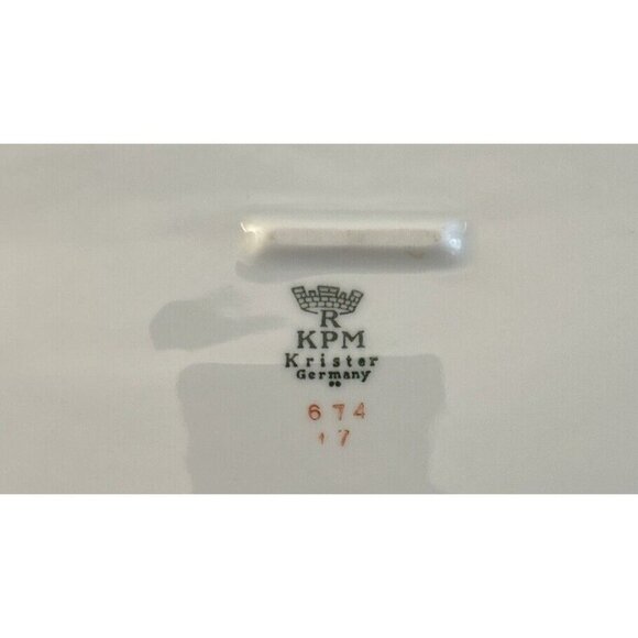 Vintage KPM Krister Germany Porcelain Small Oval Platter Yellow Rose #674 11 x 8 - Picture 4 of 5